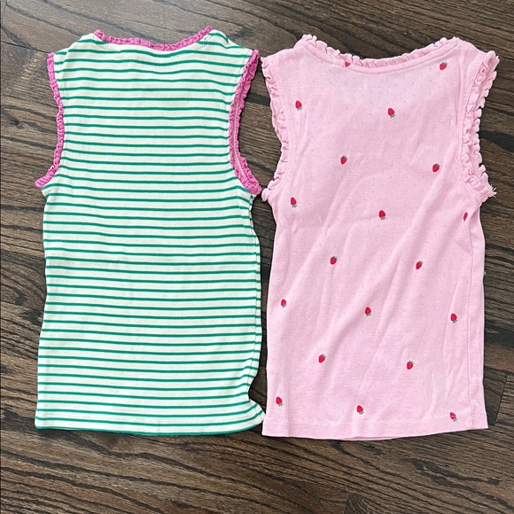 Mini Boden Kids Striped Green and Pink Strawberry Tank Top set size 7-8 - Picture 7 of 7